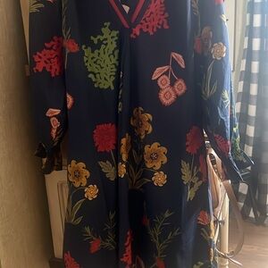 Umgee Navy Dress with Vibrant Floral Design